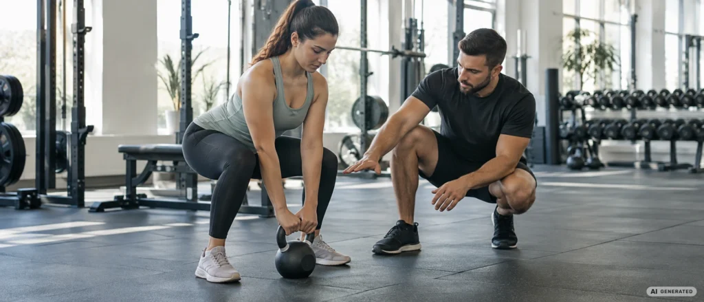 Trening z kettlebell dla początkujących pod okiem trenera